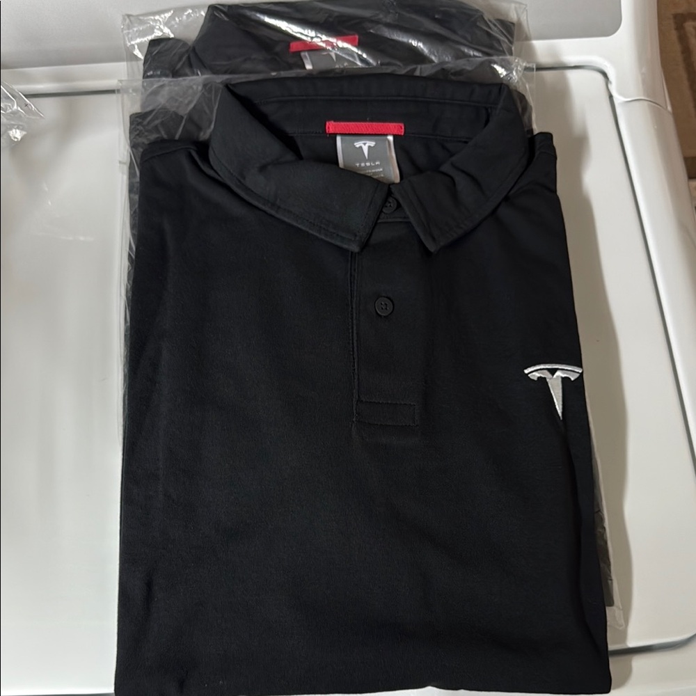 Tesla Men's Black Polo Shirt